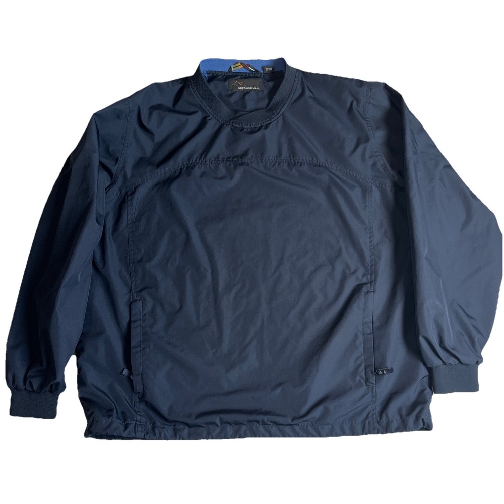 GREG NORMAN‎ Golf Pull Over windbreaker Midweight Mens size M Navy Blue